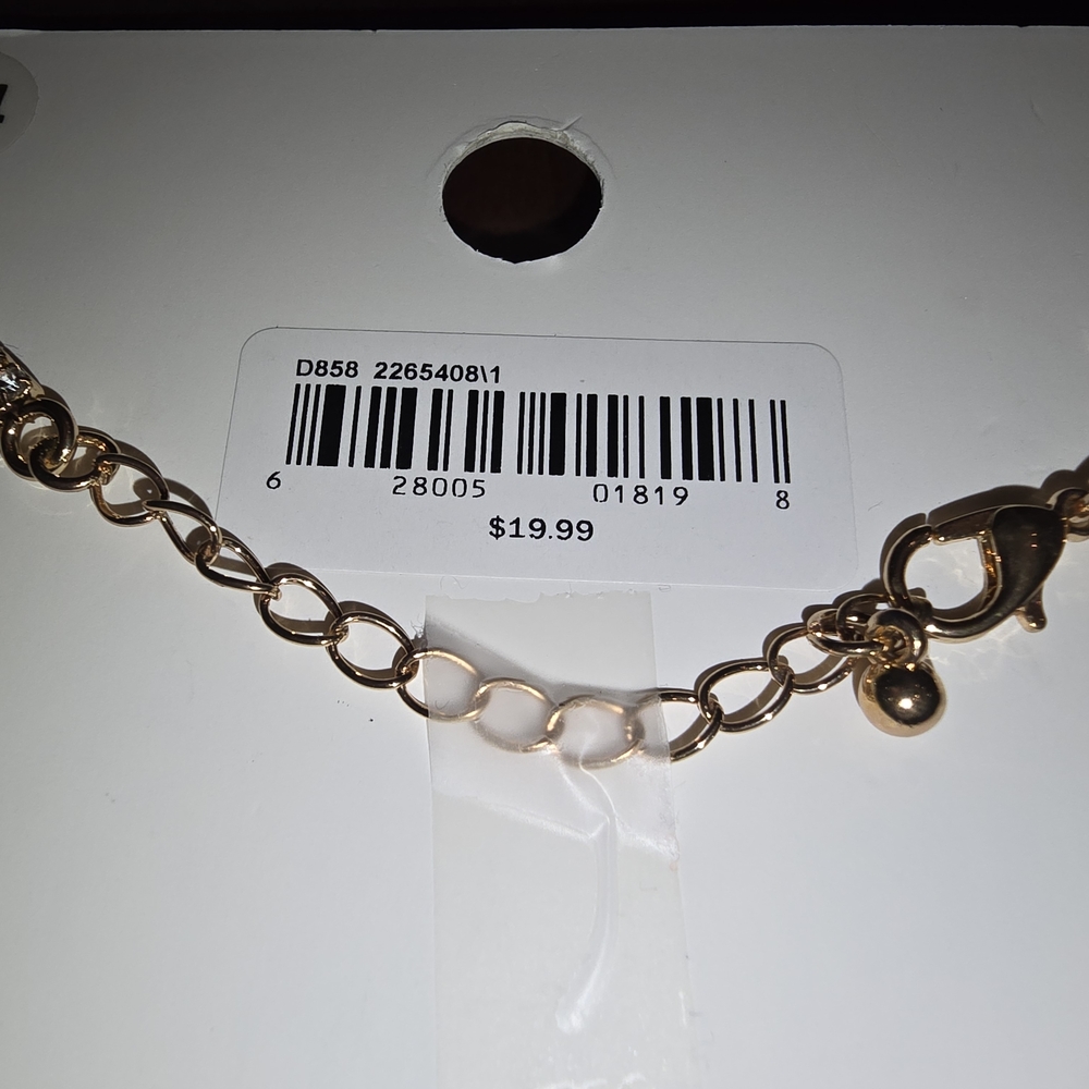 Gold and Silver Serpentine Necklace with Sparkling Accents NWT - Picture 2 of 3